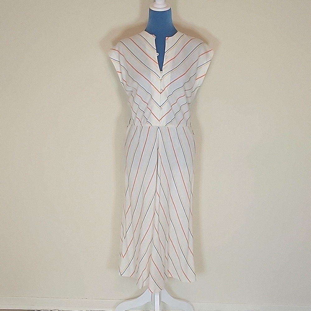 Vintage 80s colorful striped dress M 4 6
